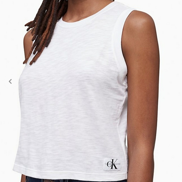 Calvin Klein Jeans Tops - CALVIN KLEIN JEANS Cropped Solid Muscle Tee
